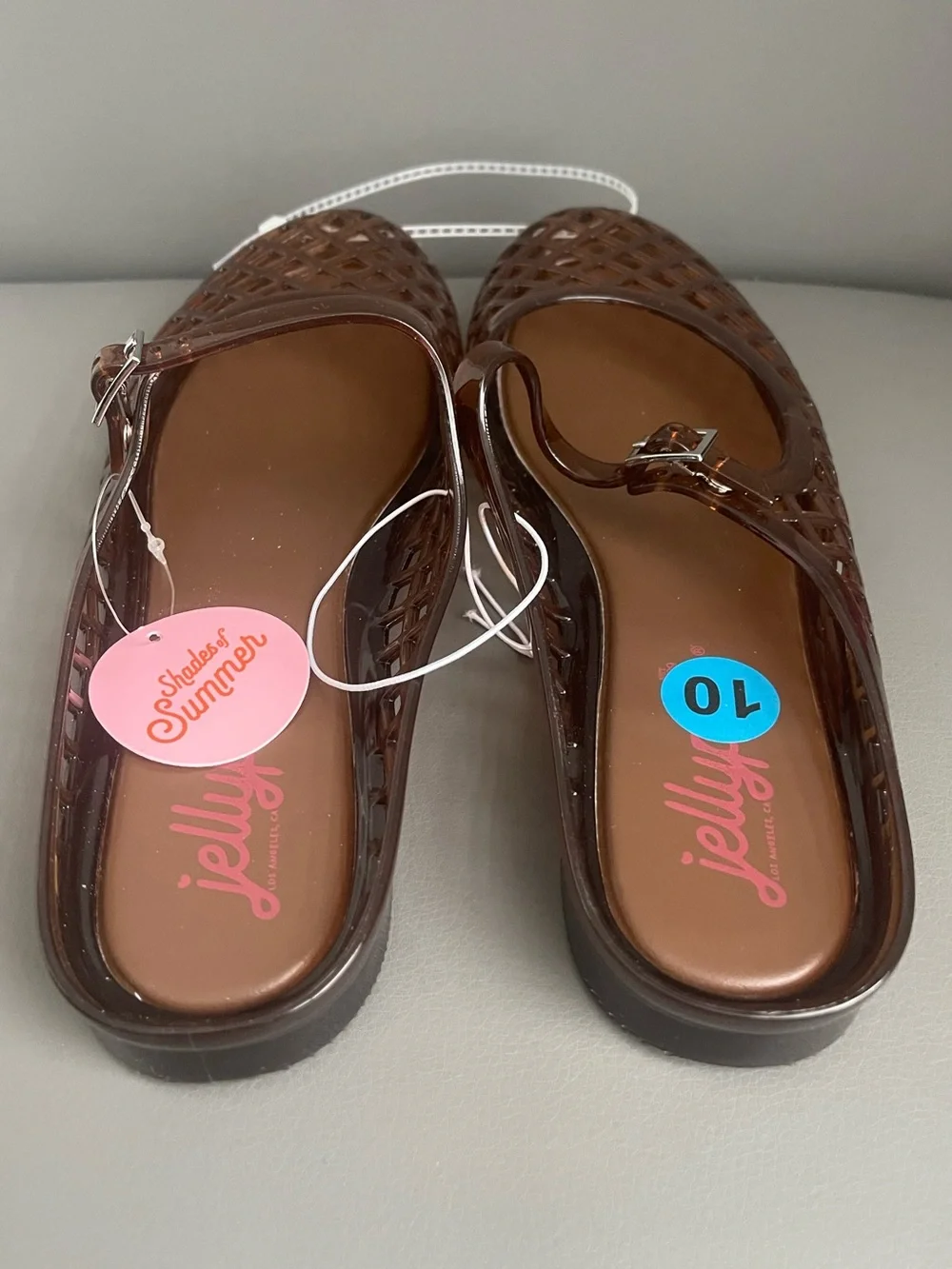 Jellypop Jelly Mesh Mule Flat Sandals Brown Women’s Size 10 - Picture 2 of 12